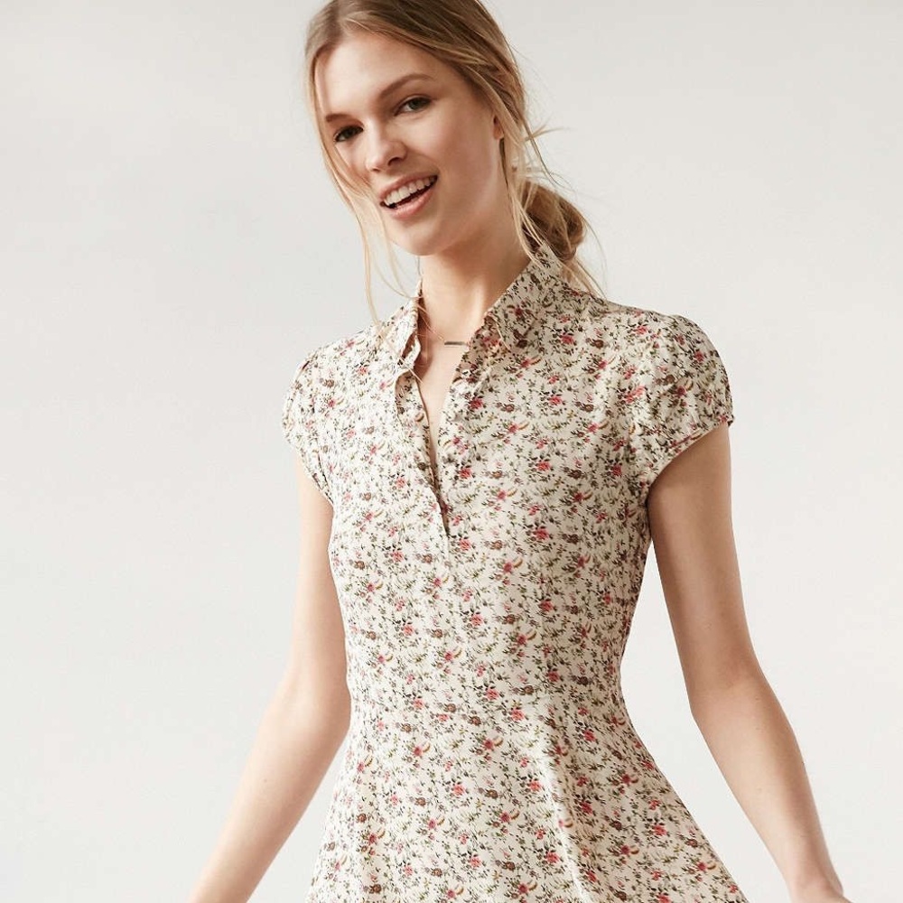 UO Kimchi Blue Rosebud Fit and Flare Dress, sz 4